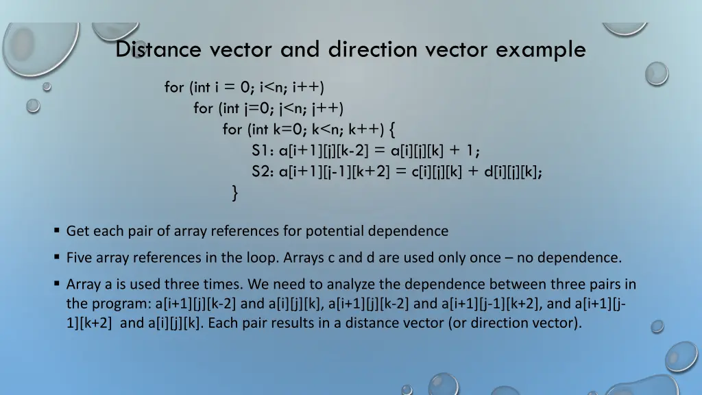 distance vector and direction vector example