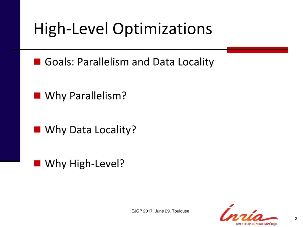 high level optimizations