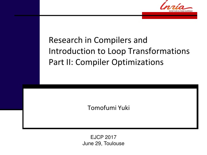 research in compilers and introduction to loop