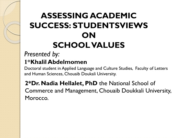 assessing academic success studentsviews