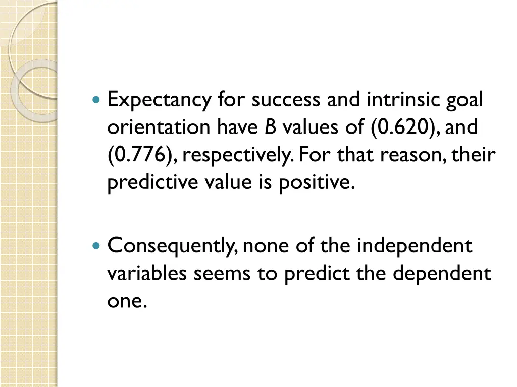 expectancy for success and intrinsic goal