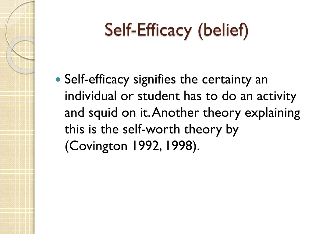 self efficacy belief