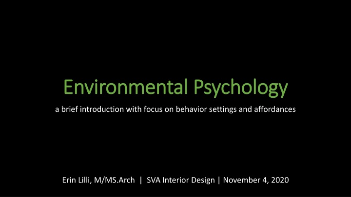 environmental psychology environmental psychology