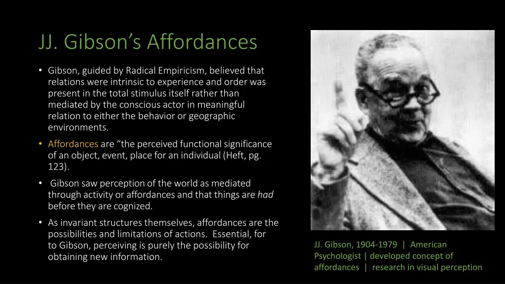 jj gibson s affordances