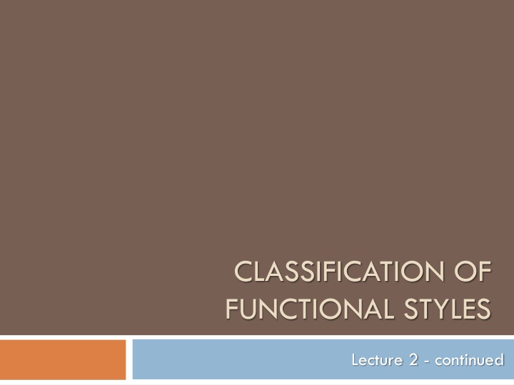 classification of functional styles