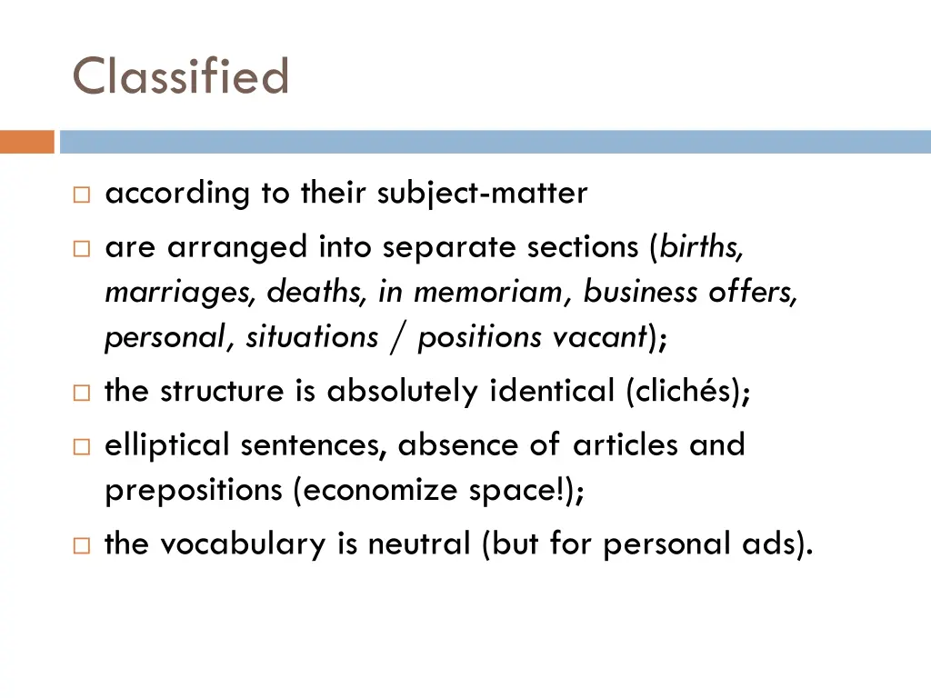 classified