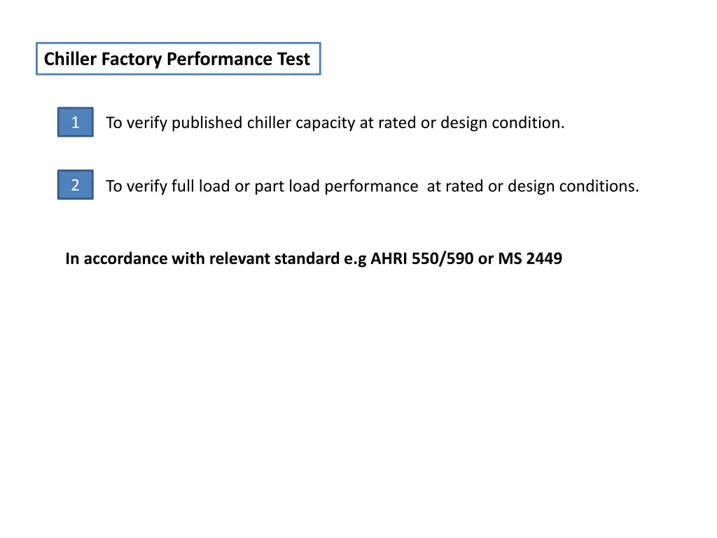 chiller factory performance test