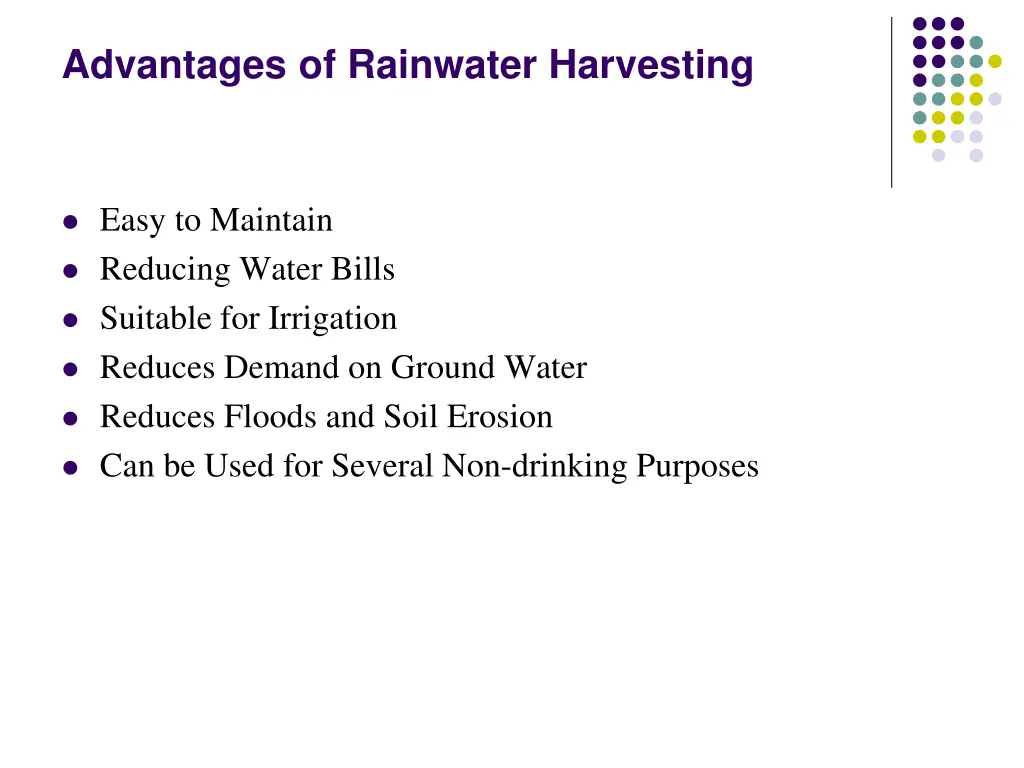 advantages of rainwater harvesting