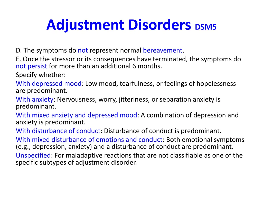 adjustment disorders dsm5 1