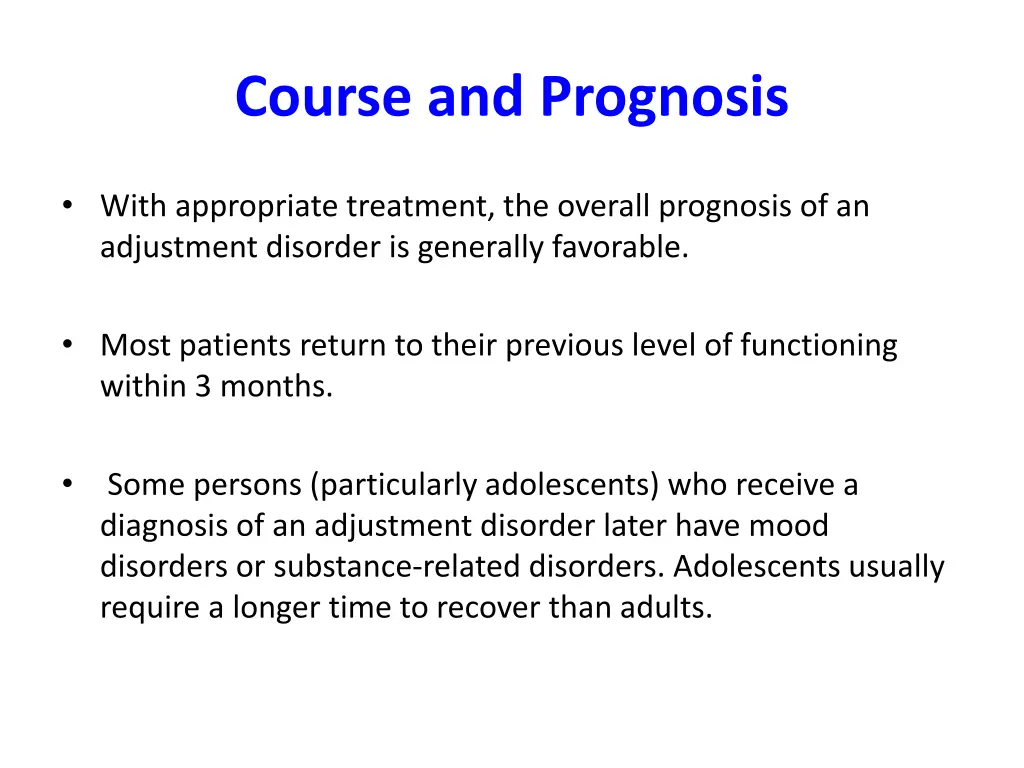 course and prognosis