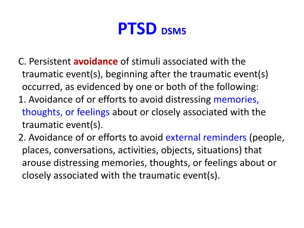ptsd dsm5 2