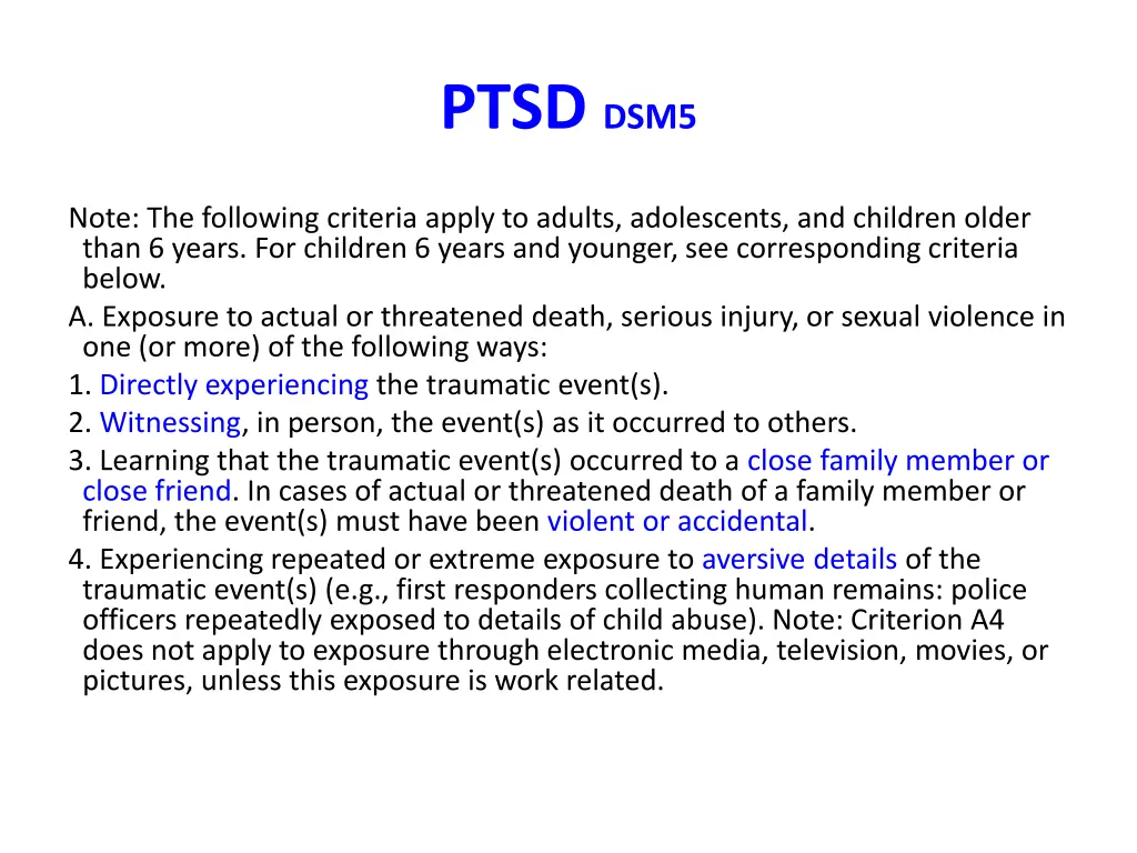 ptsd dsm5