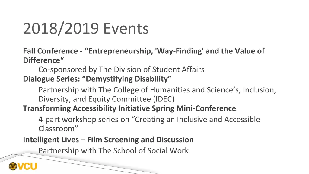 2018 2019 events