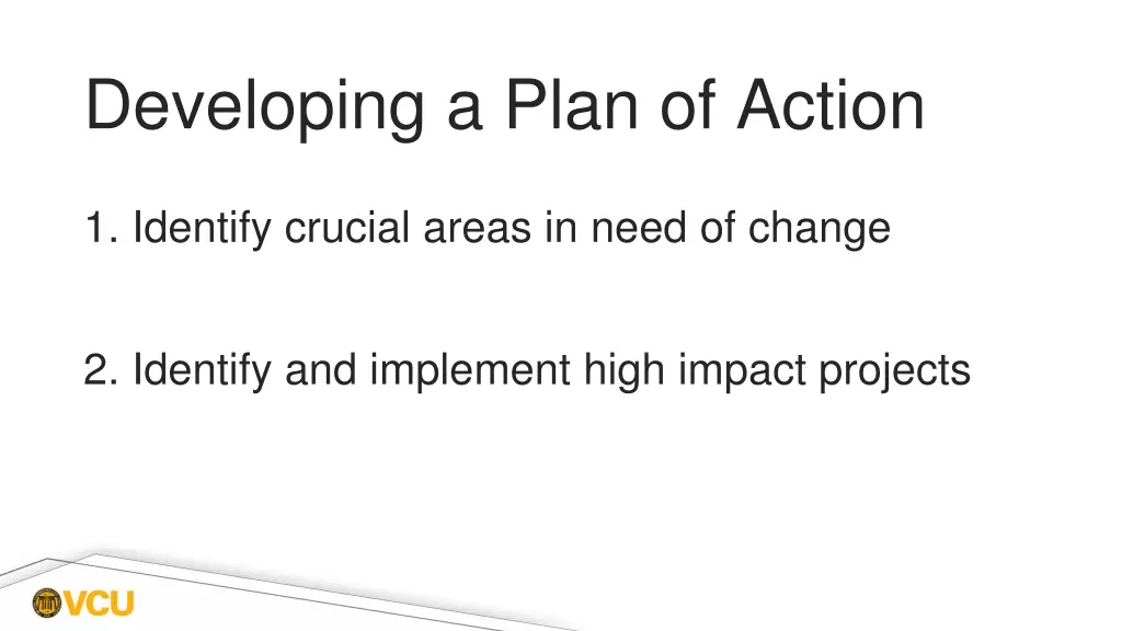 developing a plan of action