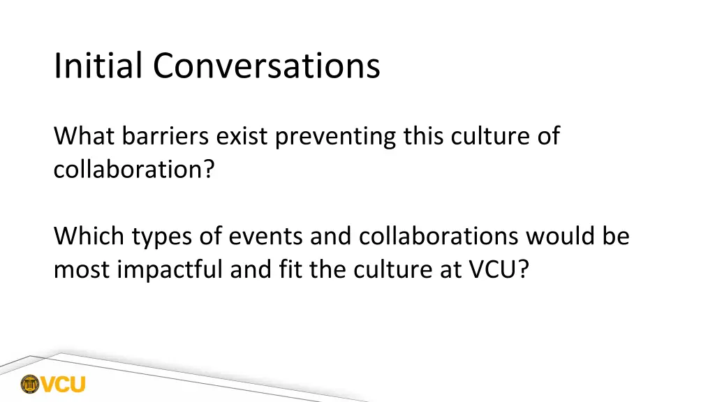 initial conversations