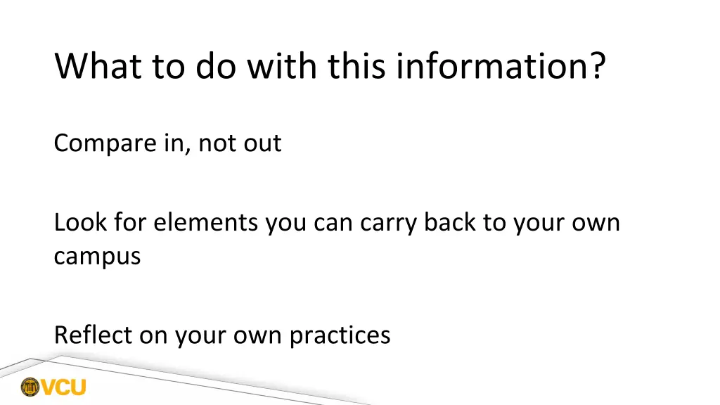 what to do with this information