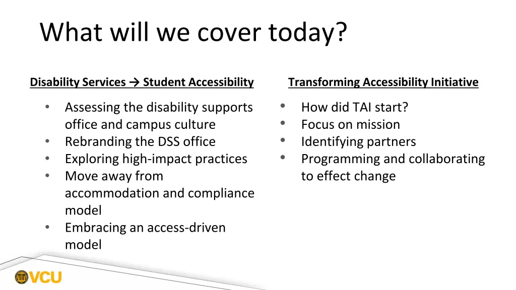 what will we cover today