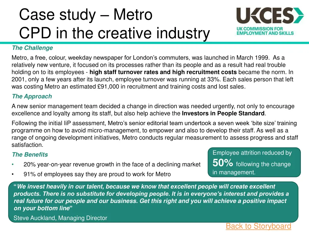 case study metro cpd in the creative industry