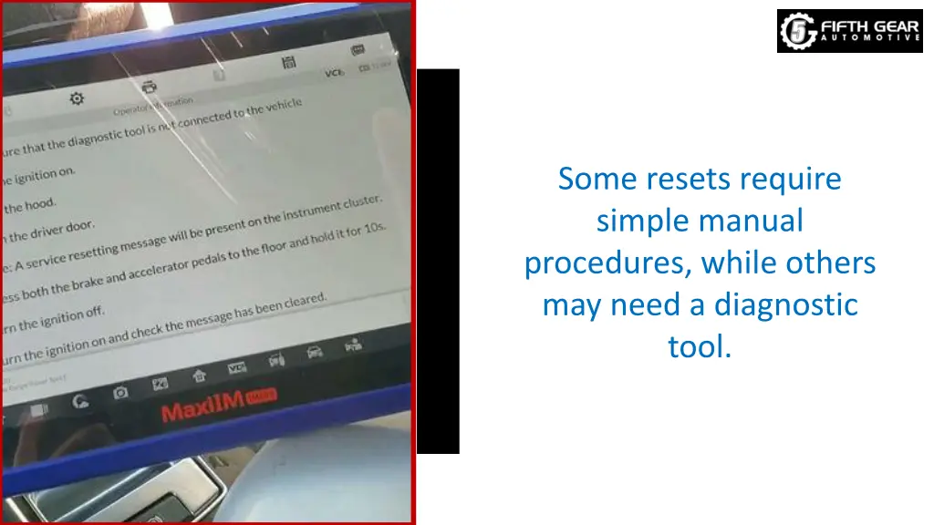 some resets require simple manual procedures