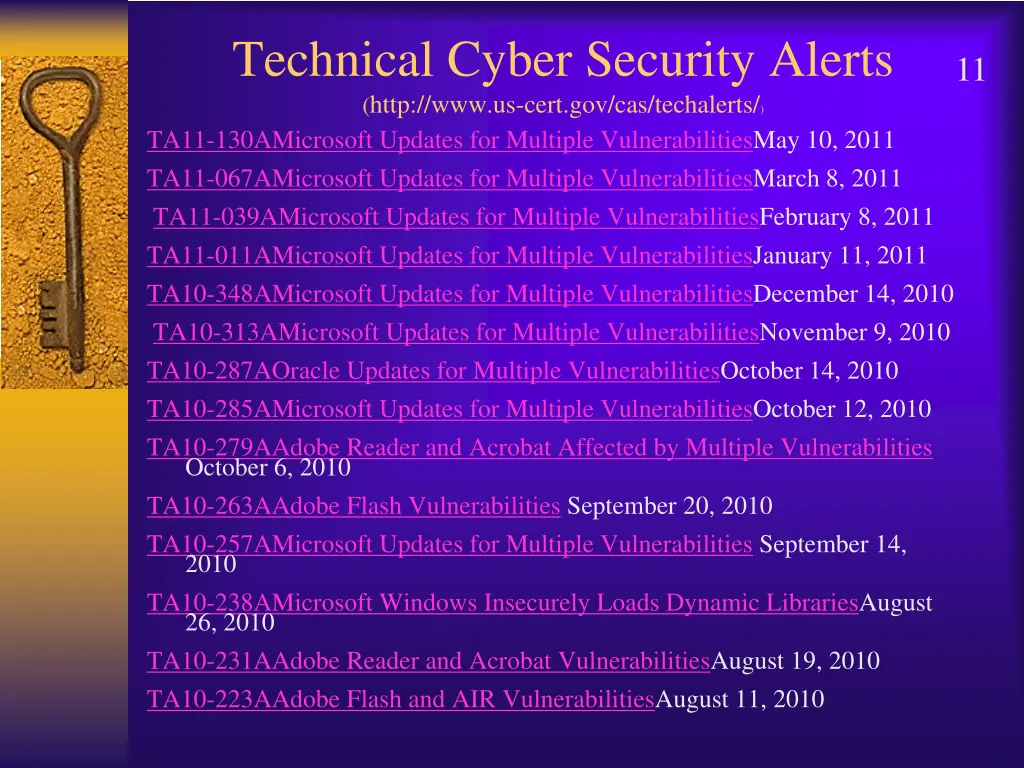 technical cyber security alerts http www us cert