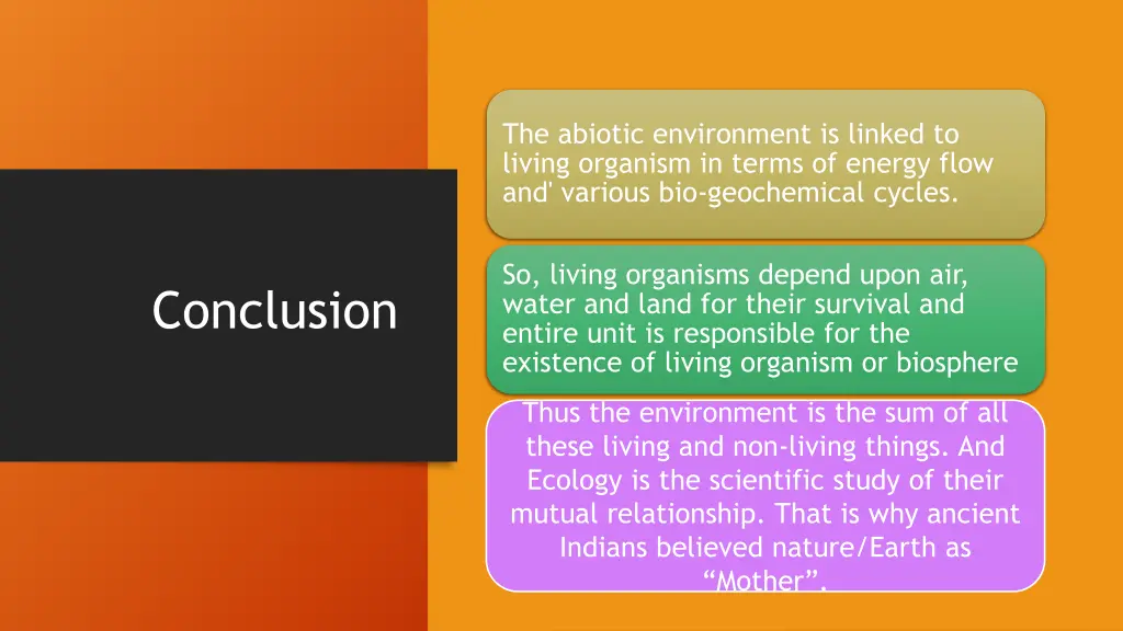 the abiotic environment is linked to living