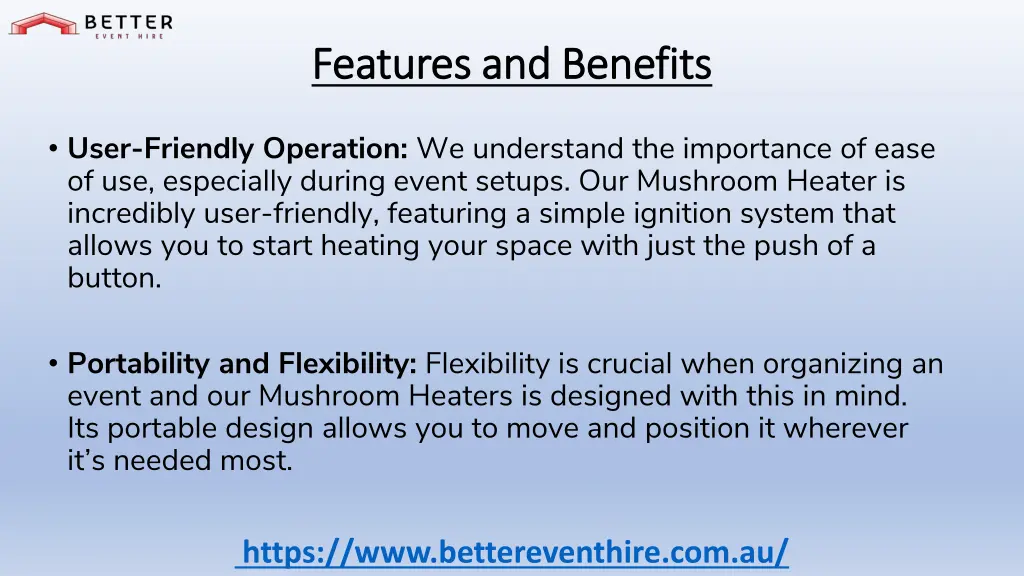 features and benefits features and benefits