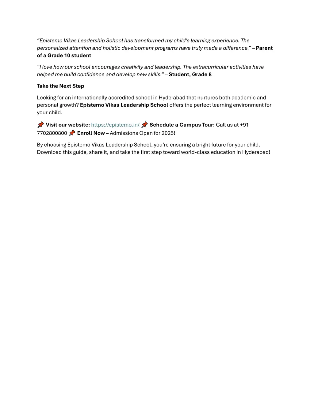 epistemo vikas leadership school has transformed