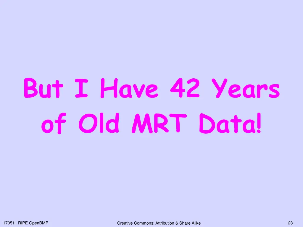 but i have 42 years of old mrt data