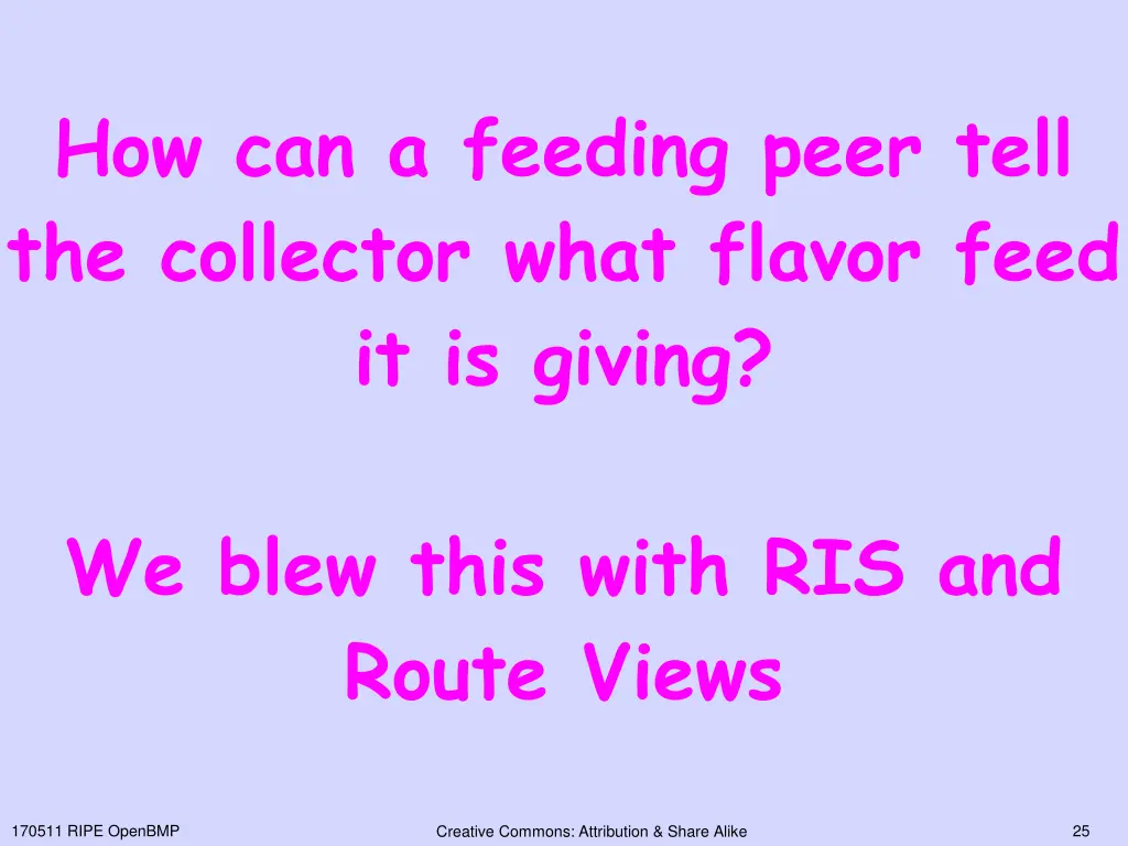 how can a feeding peer tell the collector what
