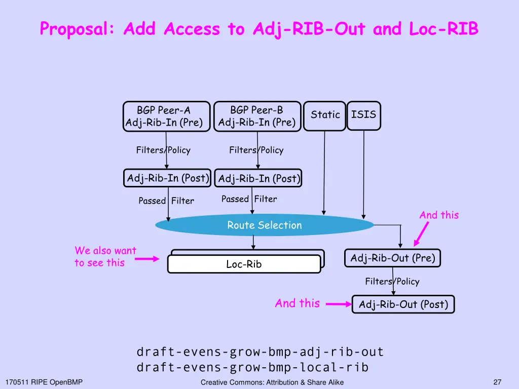 proposal add access to adj rib out and loc rib
