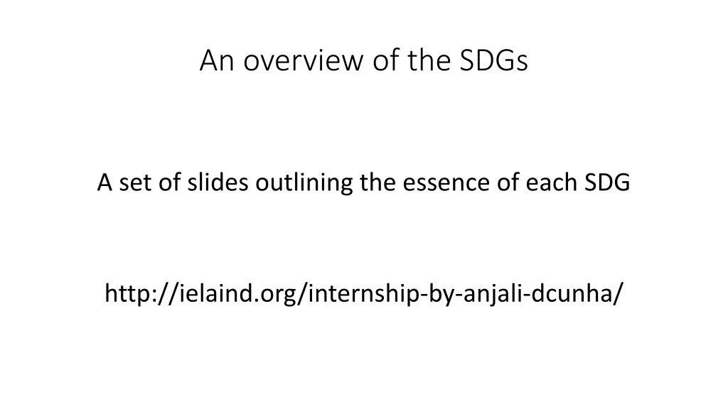 an overview of the sdgs