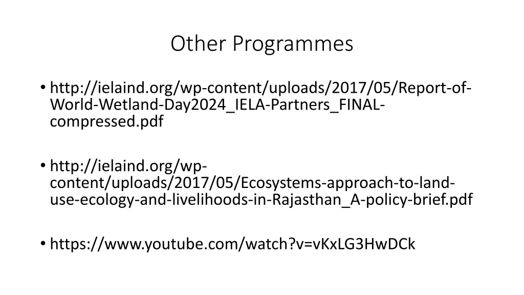 other programmes