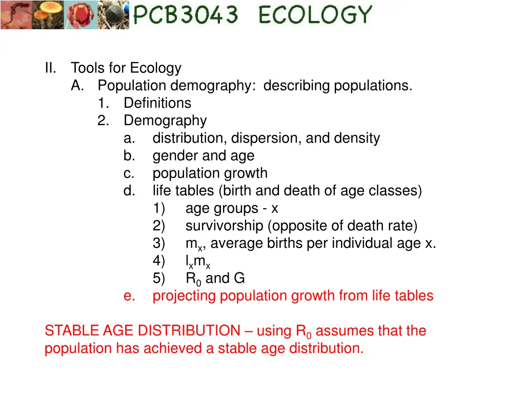 ii tools for ecology a population demography 1