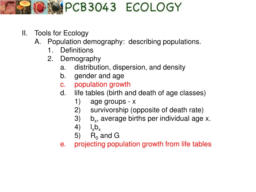 ii tools for ecology a population demography