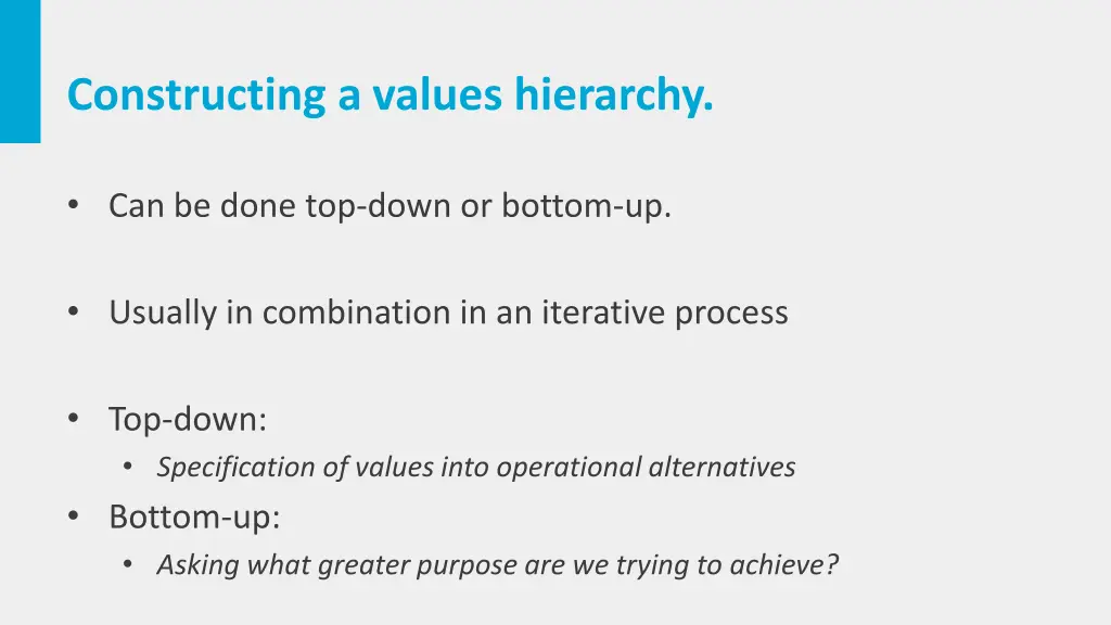 constructing a values hierarchy