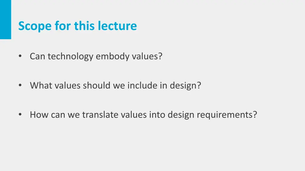 scope for this lecture