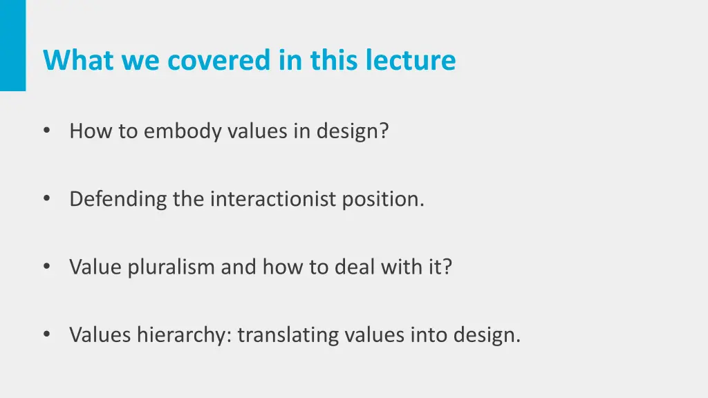 what we covered in this lecture