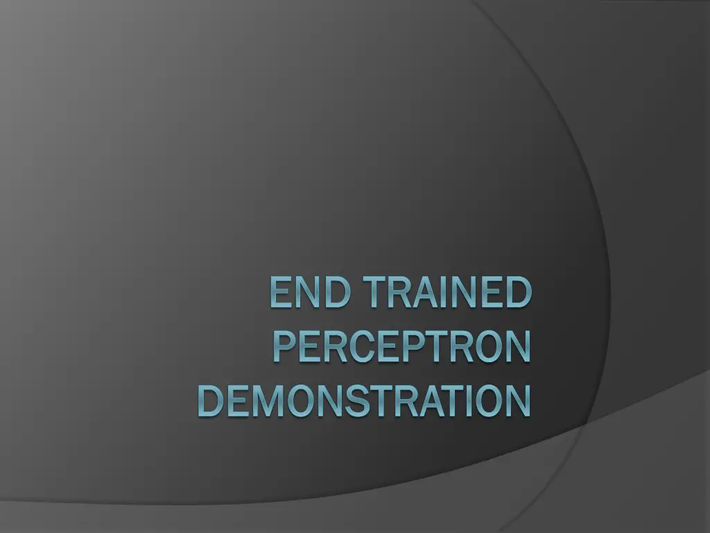 end trained end trained perceptron perceptron
