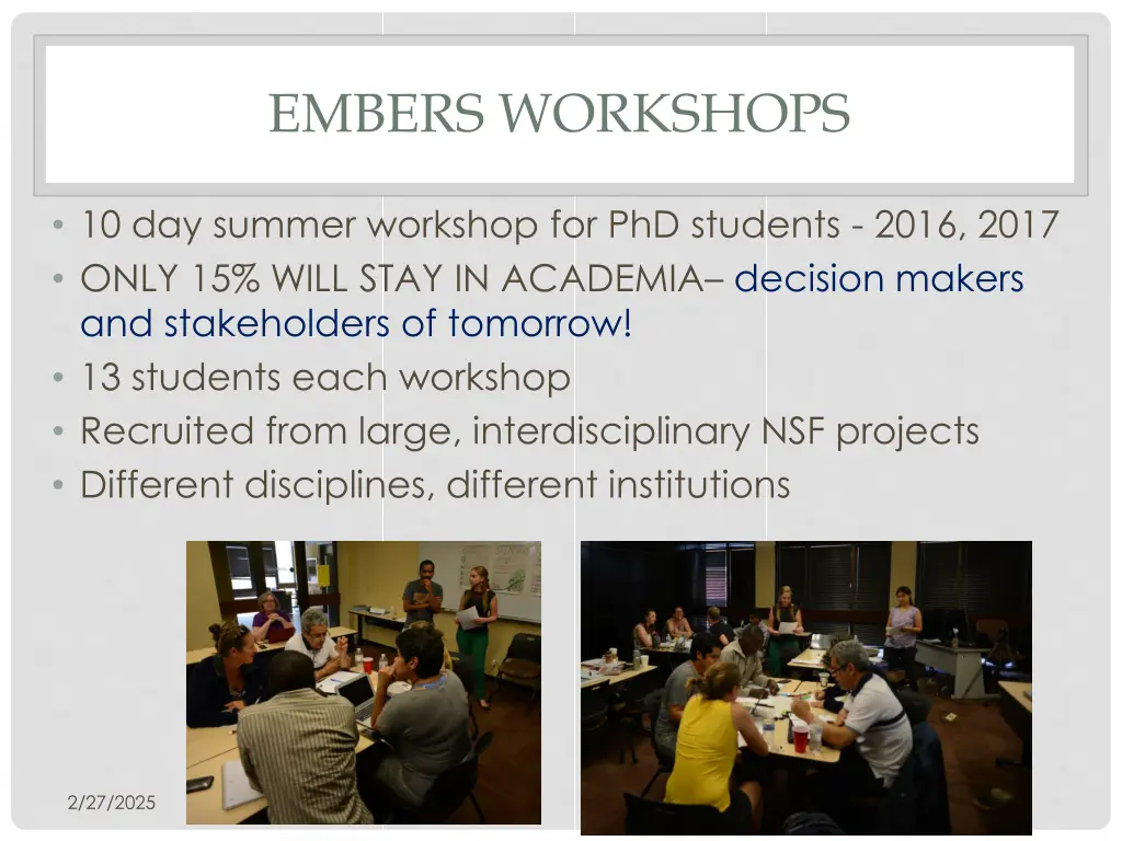 embers workshops