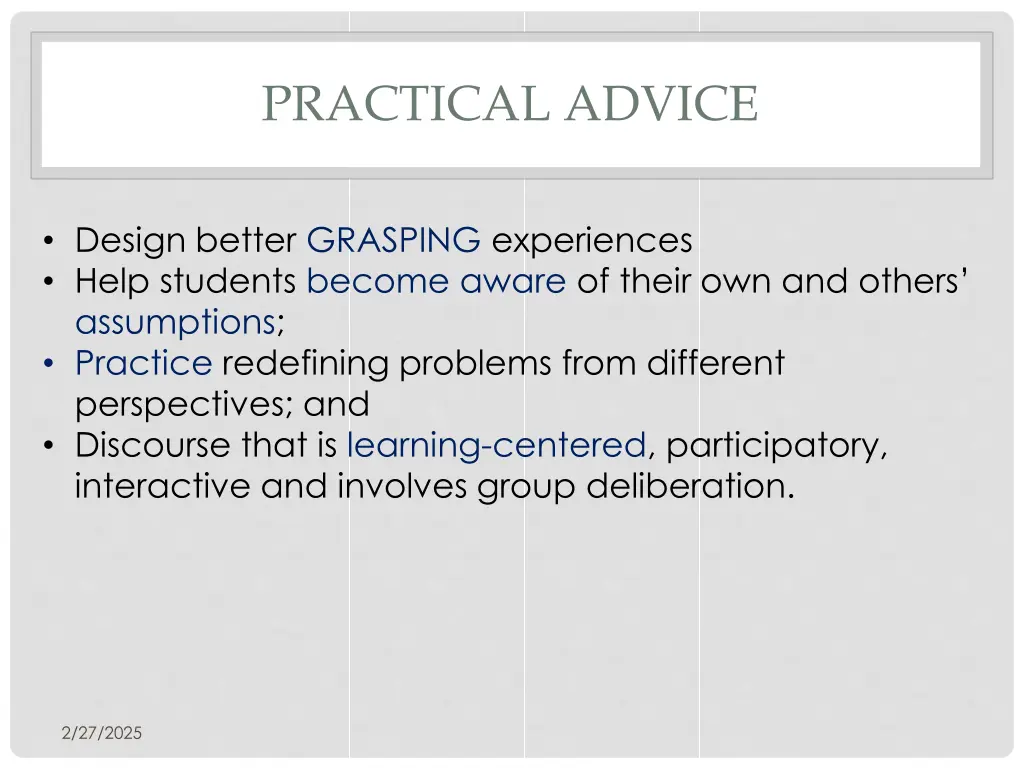 practical advice