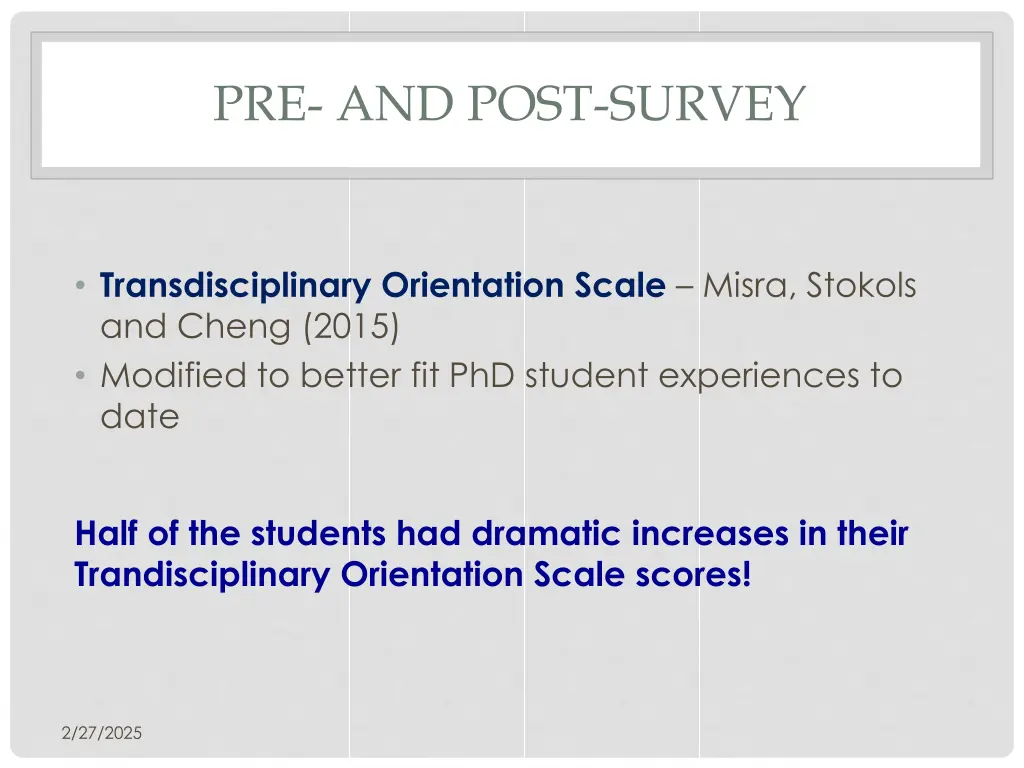 pre and post survey