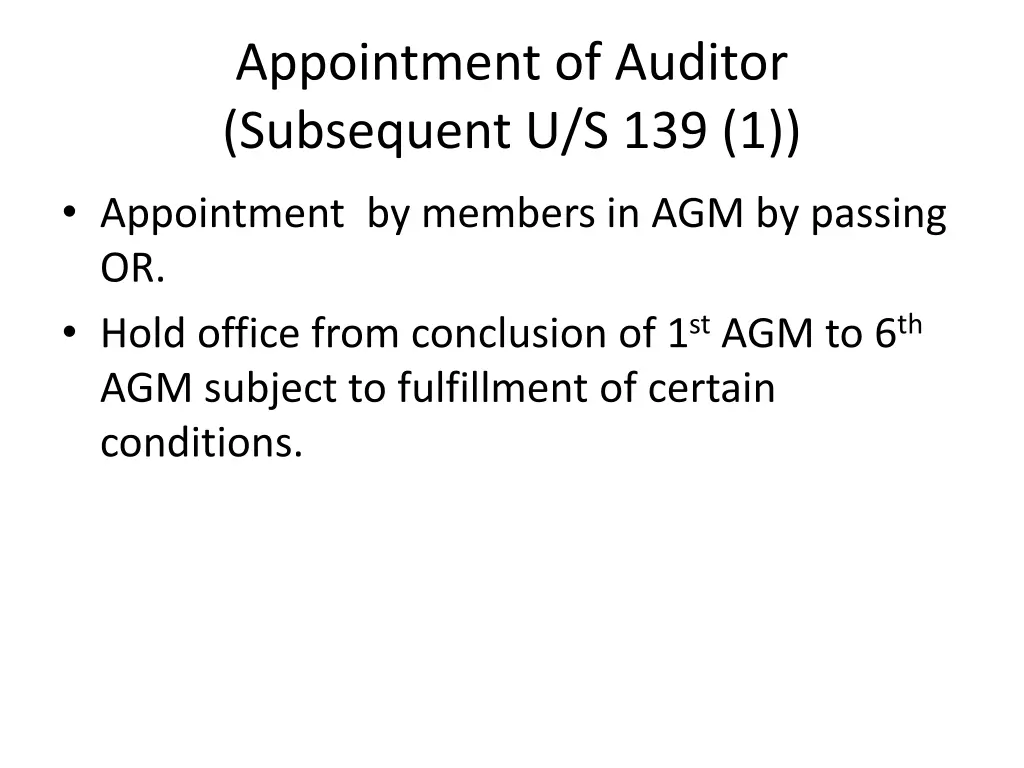 appointment of auditor subsequent u s 139 1