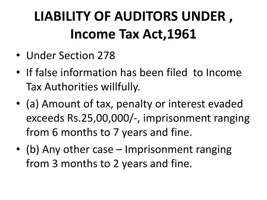 liability of auditors under income tax act 1961 1