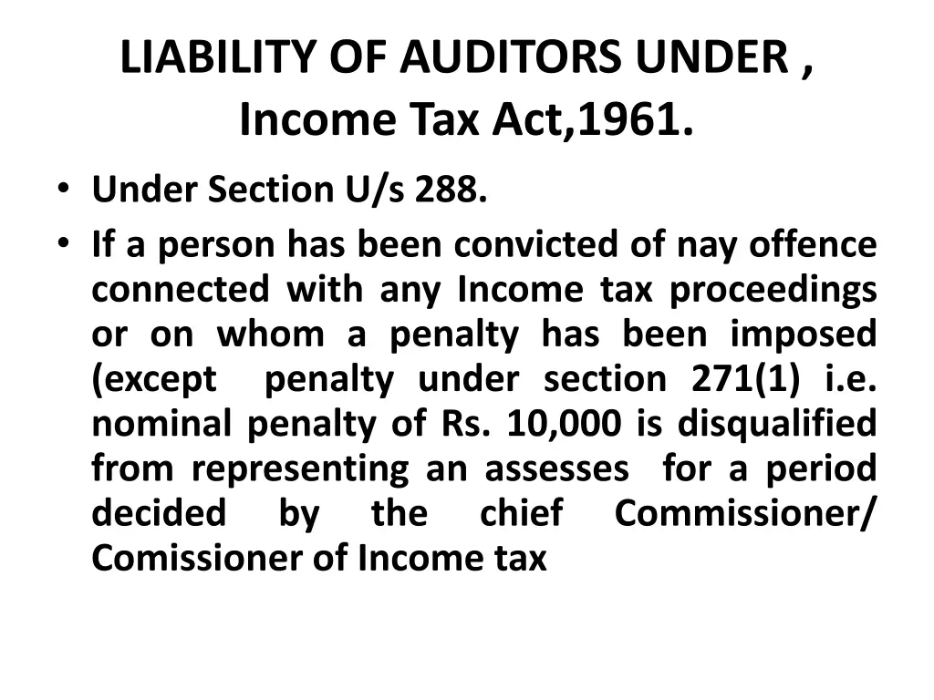liability of auditors under income tax act 1961