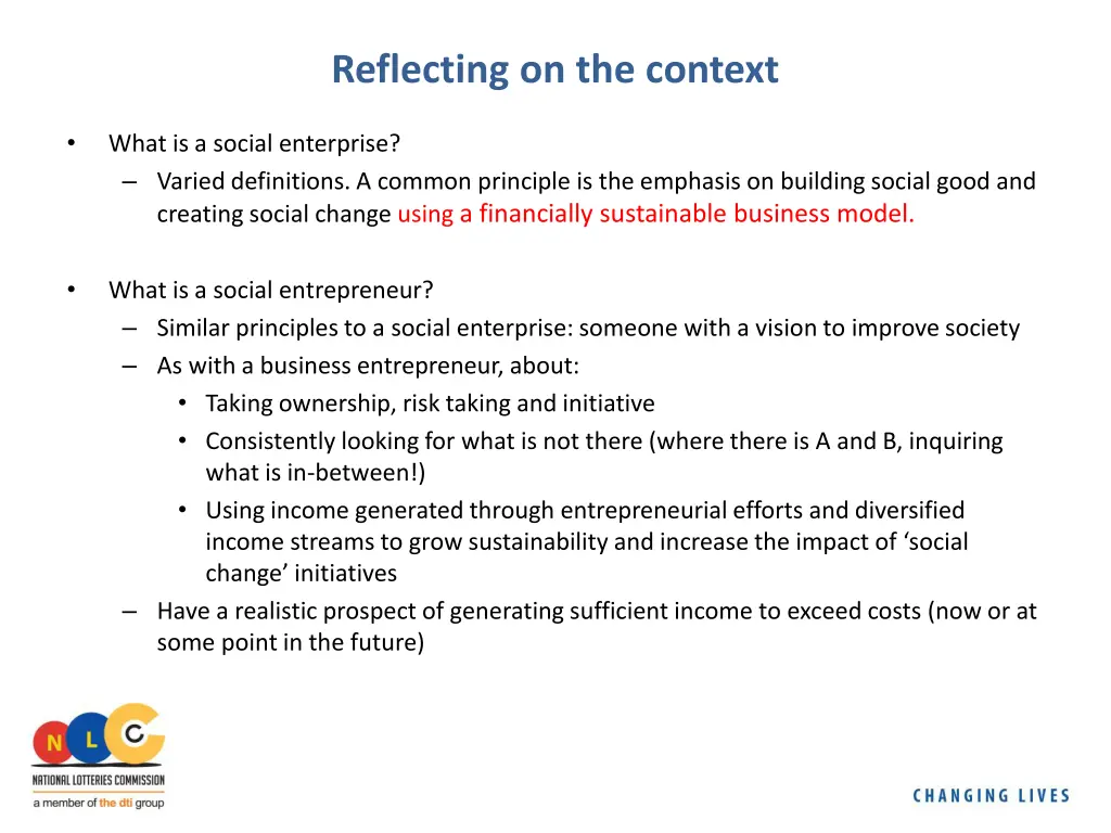 reflecting on the context