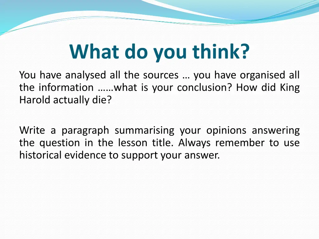 what do you think you have analysed