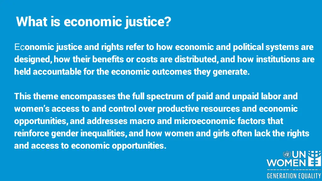 what is economic justice
