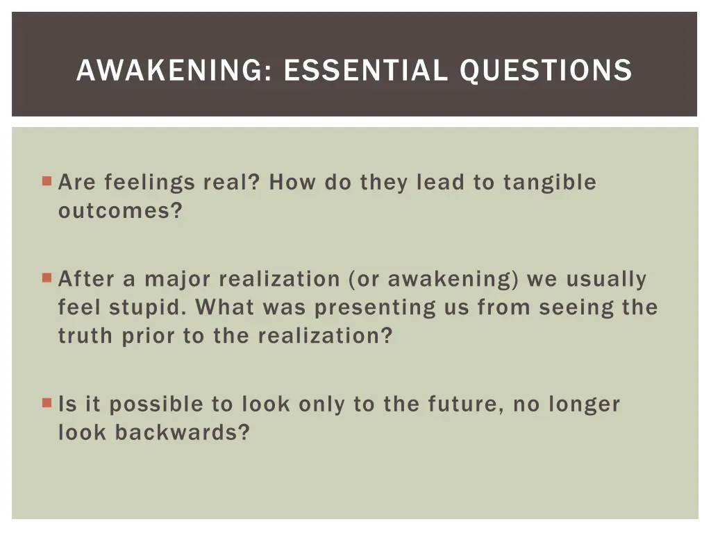 awakening essential questions