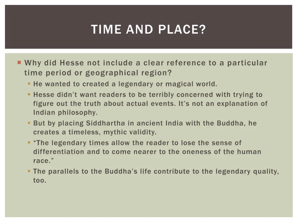 time and place
