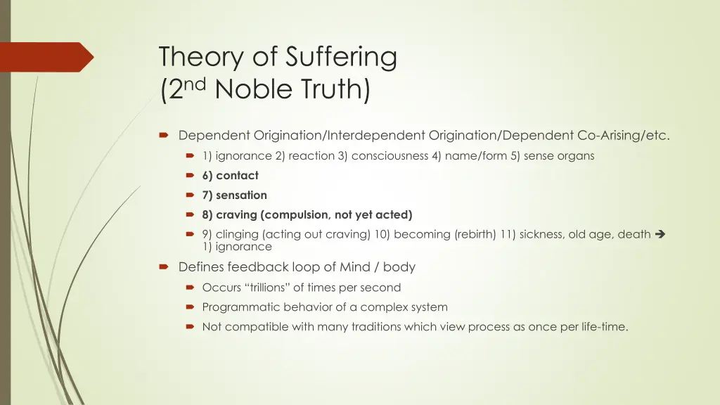 theory of suffering 2 nd noble truth